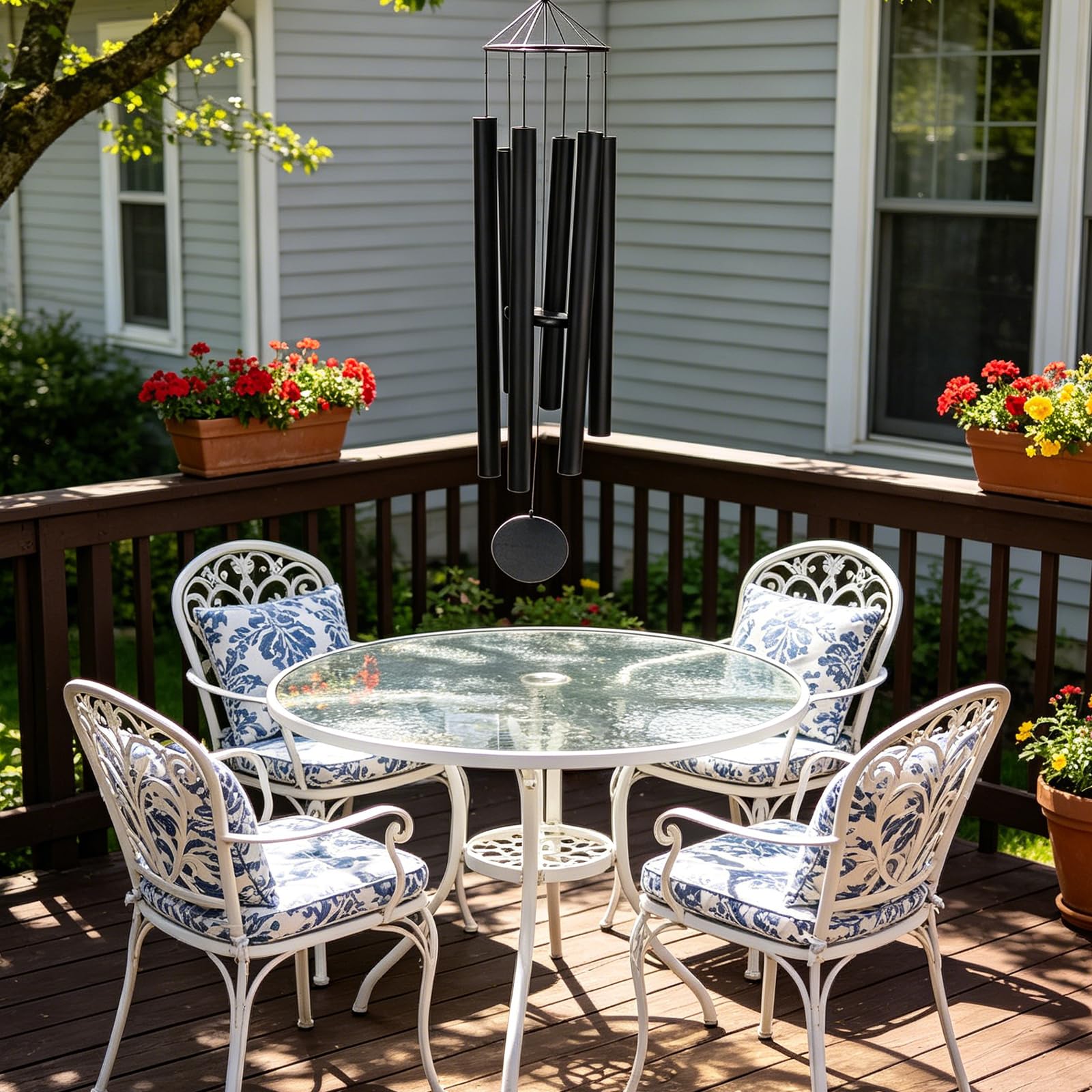 Afirst Extra großes Windspiel, 167,6 cm, tiefes Klang-Windspiel für den Außenbereich, mit 6 Metallrohren, Gedenk-Windspiel für Terrasse, Balkon, Garten, Heimdekoration