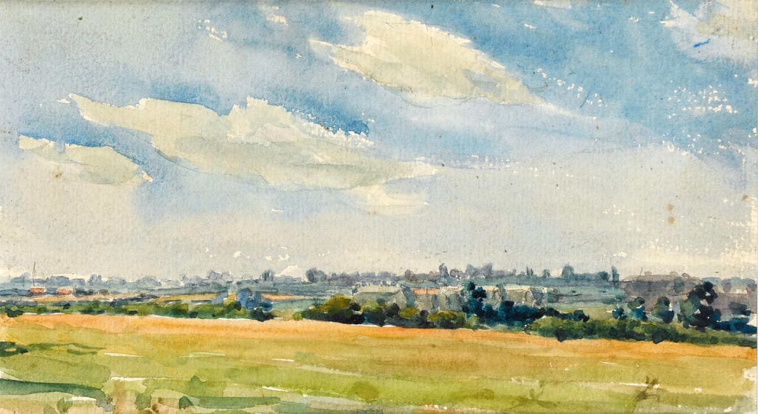 POSTERIIk Famous Modern Artwork Art Mural Landscape with Cirrus Clouds by Walter Bonner Gash Oil Paintings Pictures for Home Decor 60x90cm