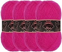 Vista 51 de JubileeYarn Mohair Elixir Yarn - 50g/ovillo Mezcla de lana para bebé - Azul Laguna - 4 ovillos