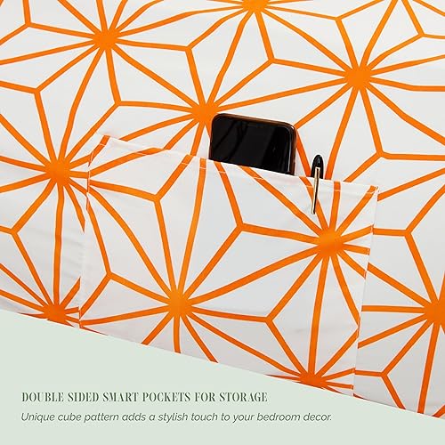 Miniatura 4 de Elegant Comfort Juego de sábanas suave de lujo de 6 piezas con patrón geométrico de cubos, 1500 hilos, microfibra de alta calidad, resistente a las