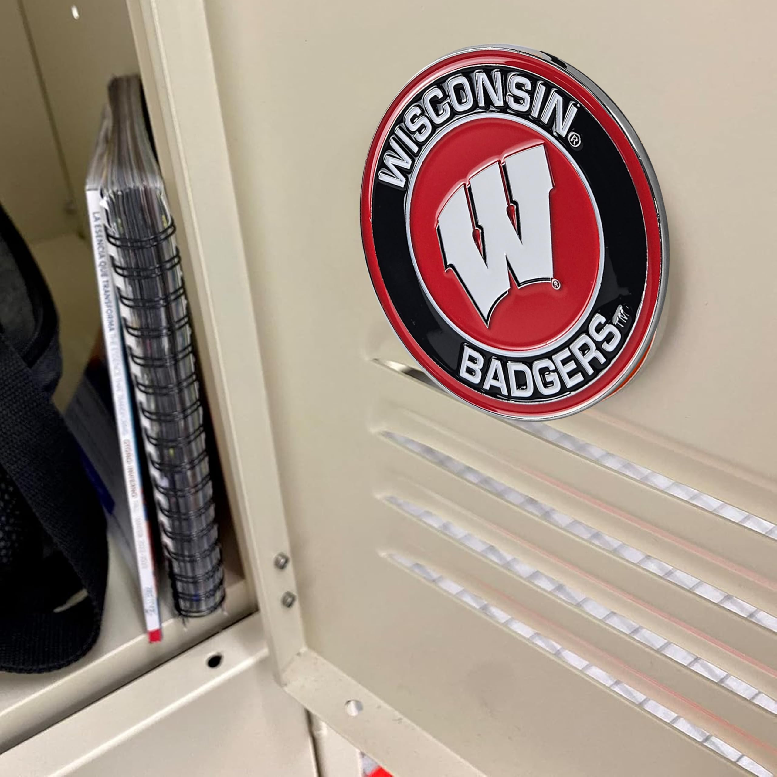 Chrome Free Form Emblem University Of Wisconsin Chrome Auto Emblem ...