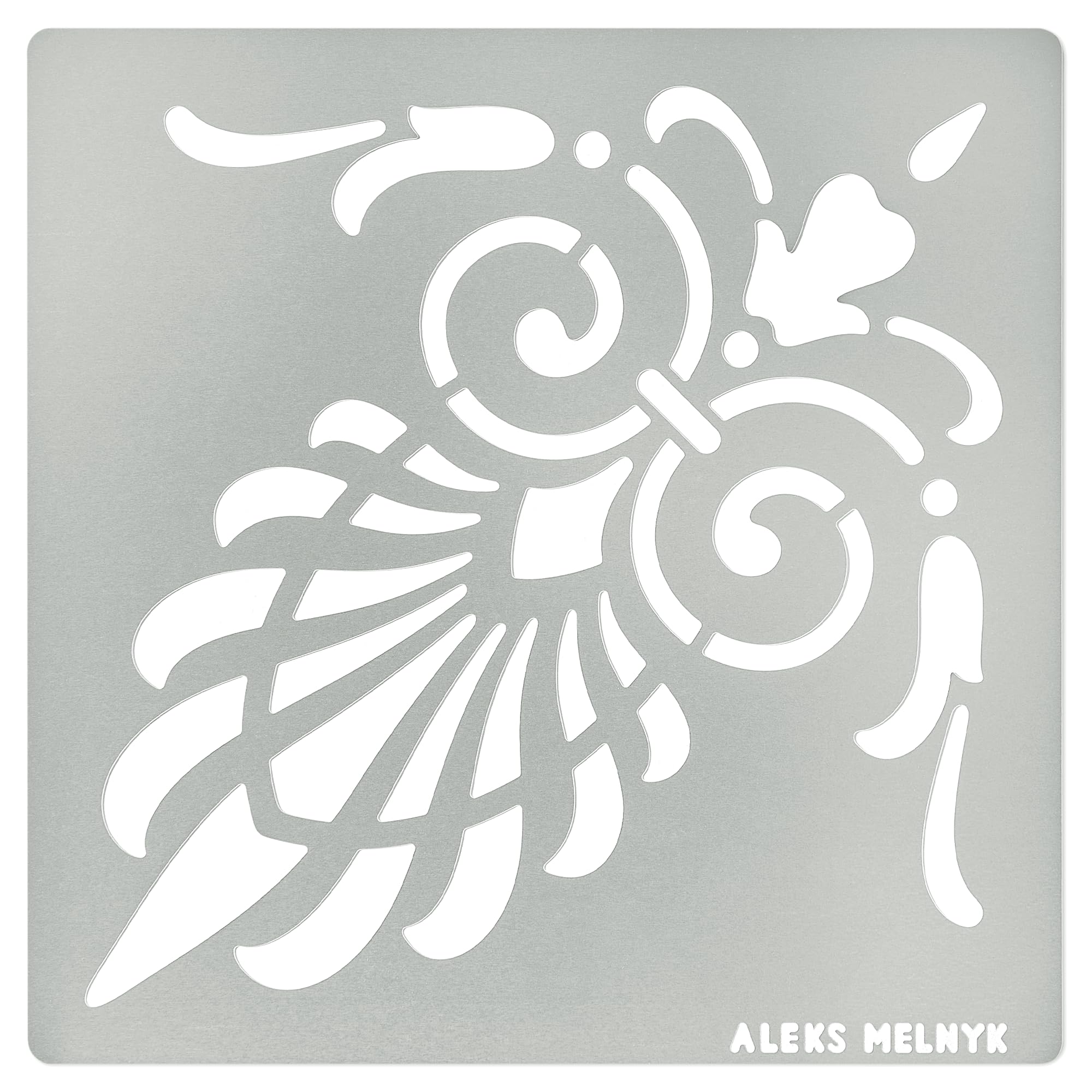 Aleks MelnykNo.256 Metal Stencil, Fleurs de LYS Symbole, French Fleur-de-lis, Lily Flower, Ornament, Vintage, Patterns, Border, Template for Wood Burning, Pyrography Engraving, Crafts, Art