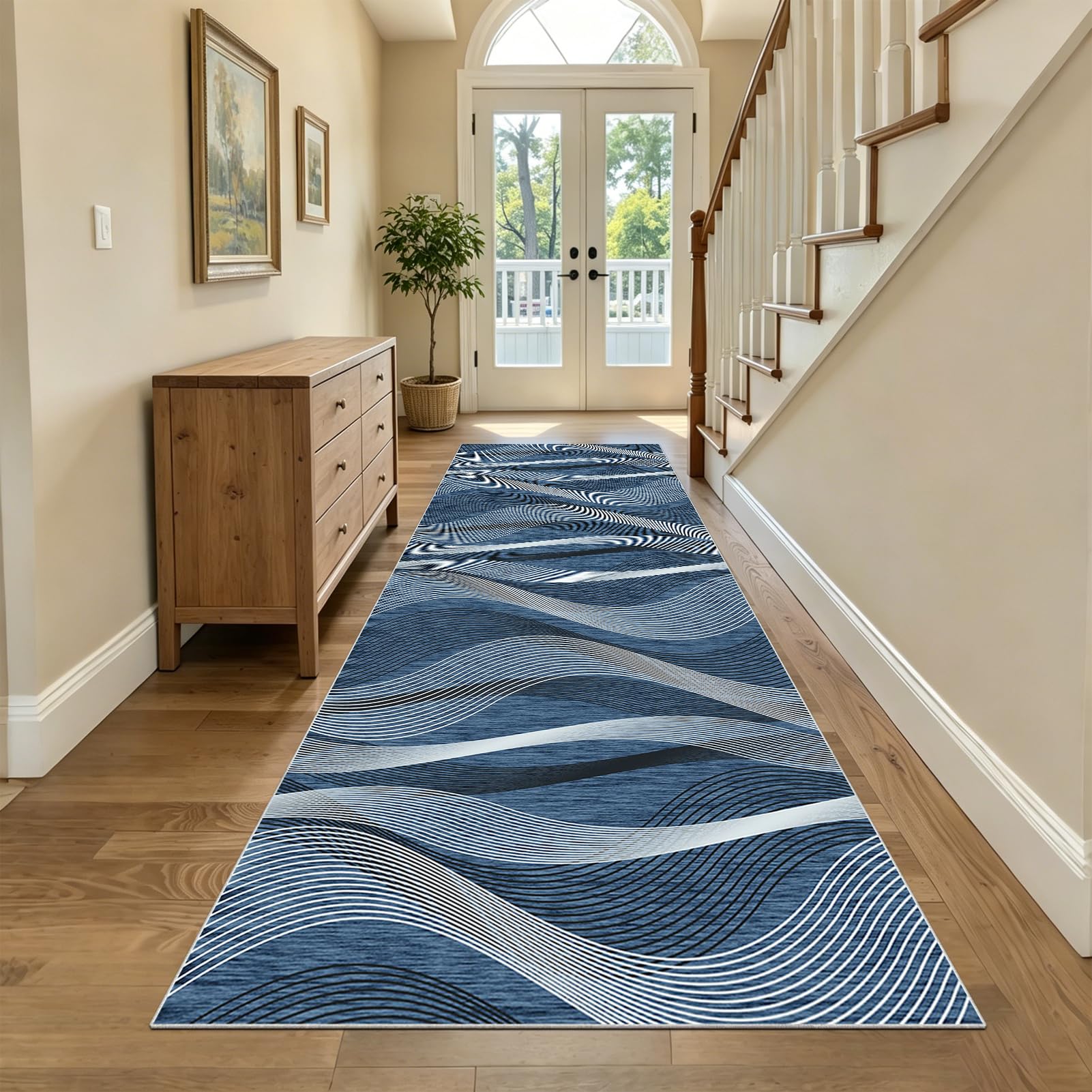 Alfombra corredor antideslizante lavable de pelo corto para zonas de paso