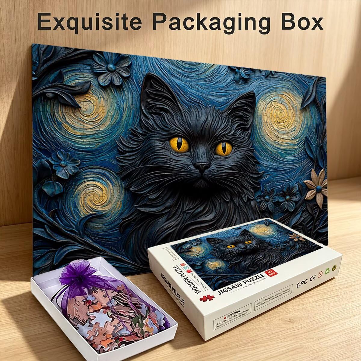 Puzzle 1000 Pezzi, Puzzle Gatto, Legno Pezzi, Regalo Donna Uomo -10991