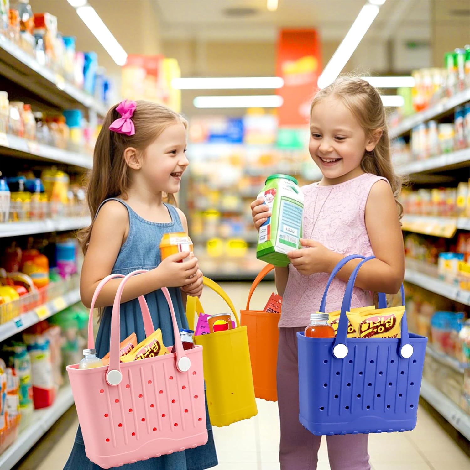 CXY Rubber Tote Bag Small Beach Bag Waterproof Beach Tote Washable Travel Handbag for Sport Boat Market Outdoor - Image 3