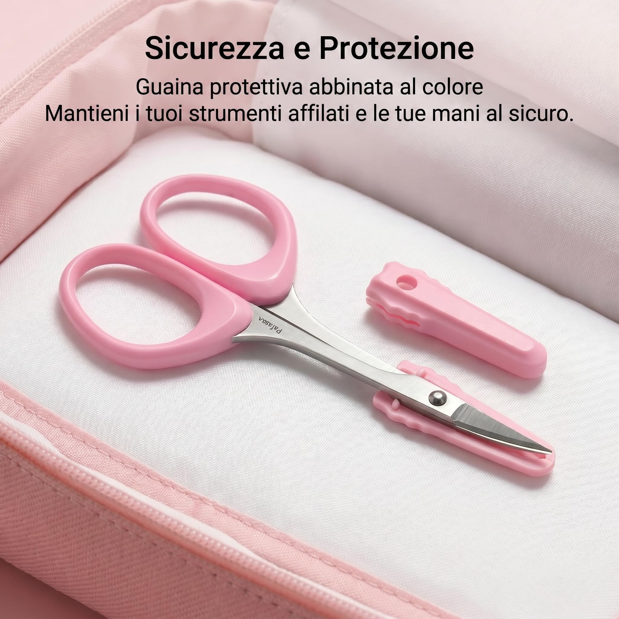 PAFASON Alta Precisione Sopracciglio Toelettatura Cesoie Set, Bellezza Trucco Cosmetico Strumento, Curvo, Dritto Punta, Acciaio Inossidabile, Sicurezza Astuccio per Taglio Ciglia Extensiones