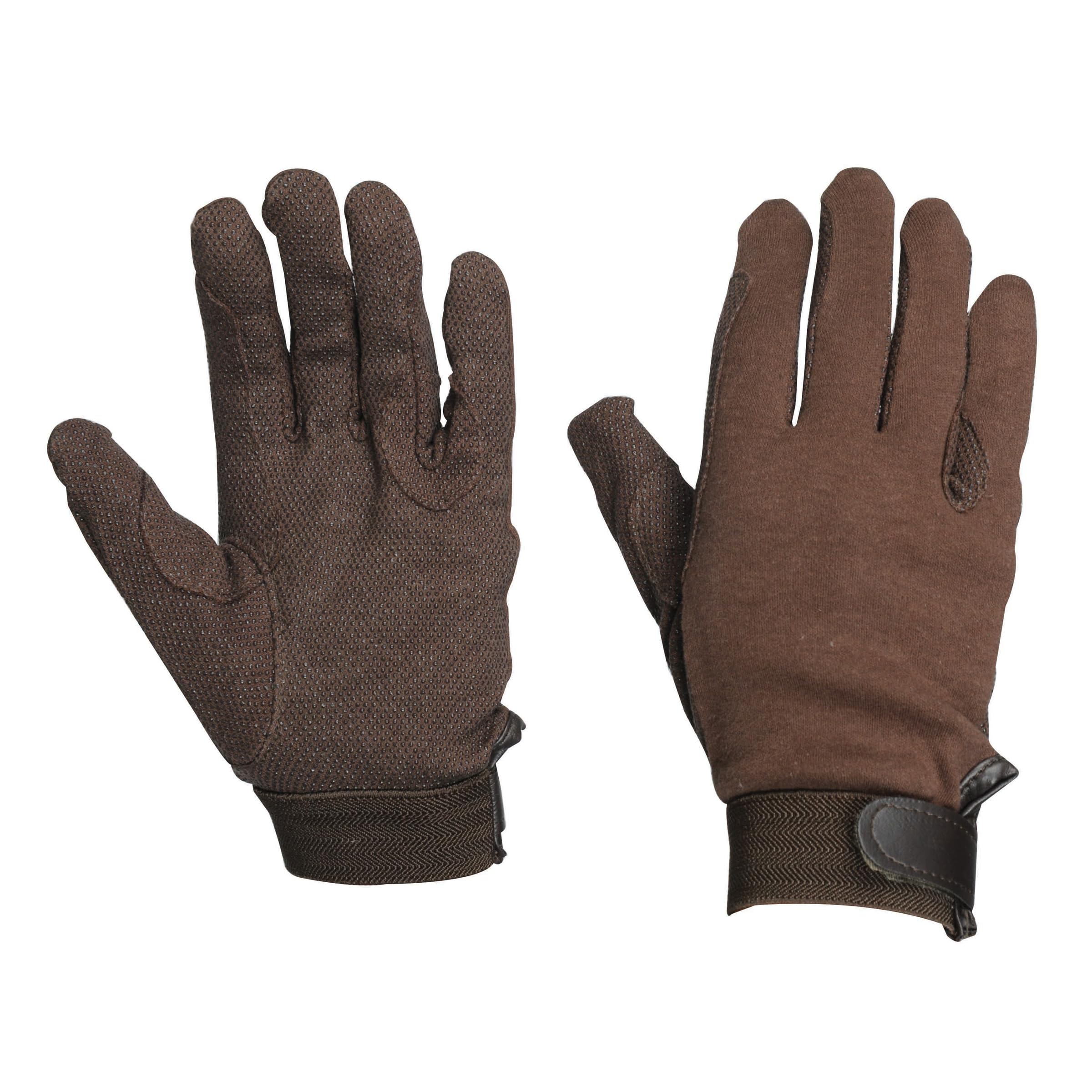 Dublin Adults Track Riding Gloves (Large) (Brown)