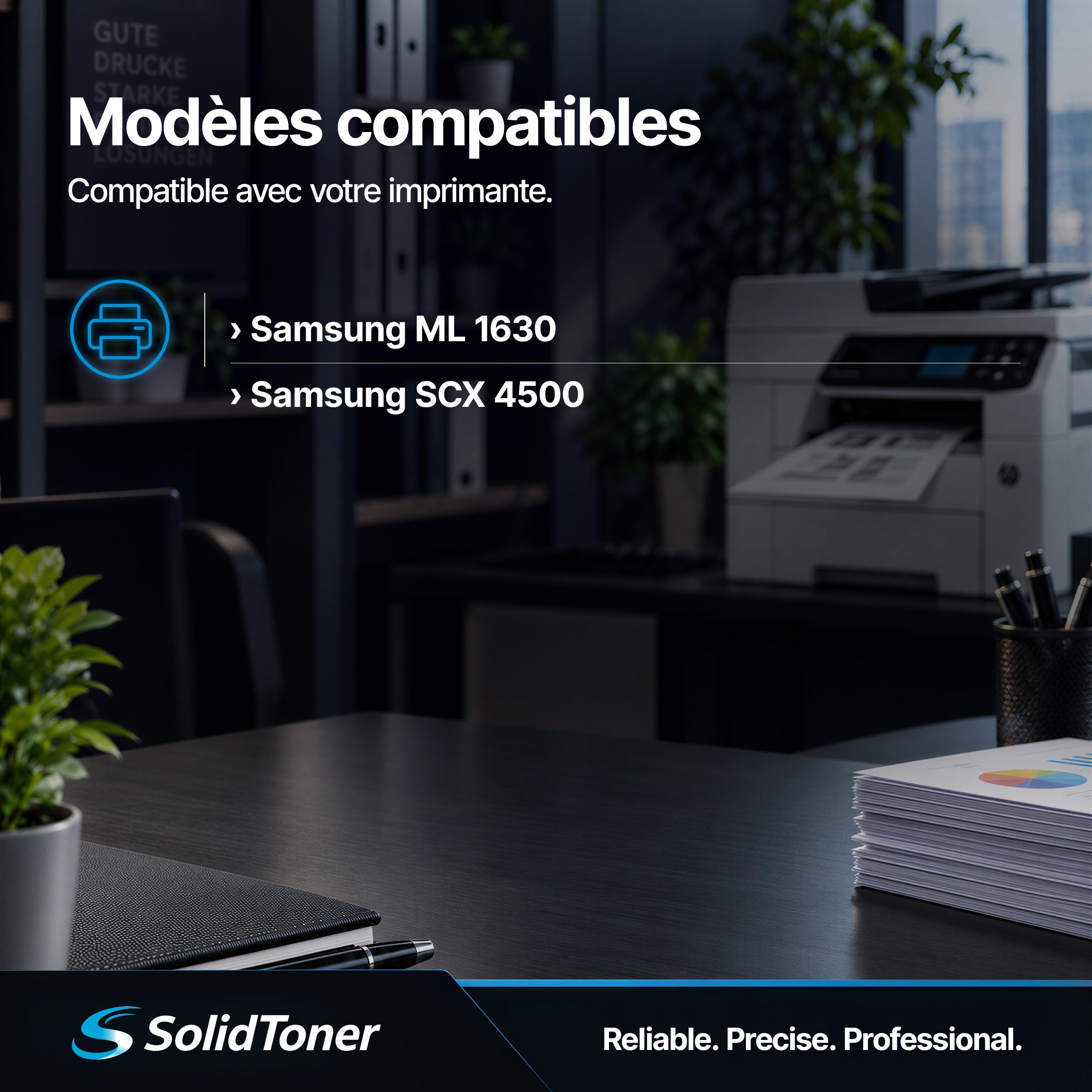 Cartouche de Toner Noir 2 000 Pages remplace Samsung MLD-1630A