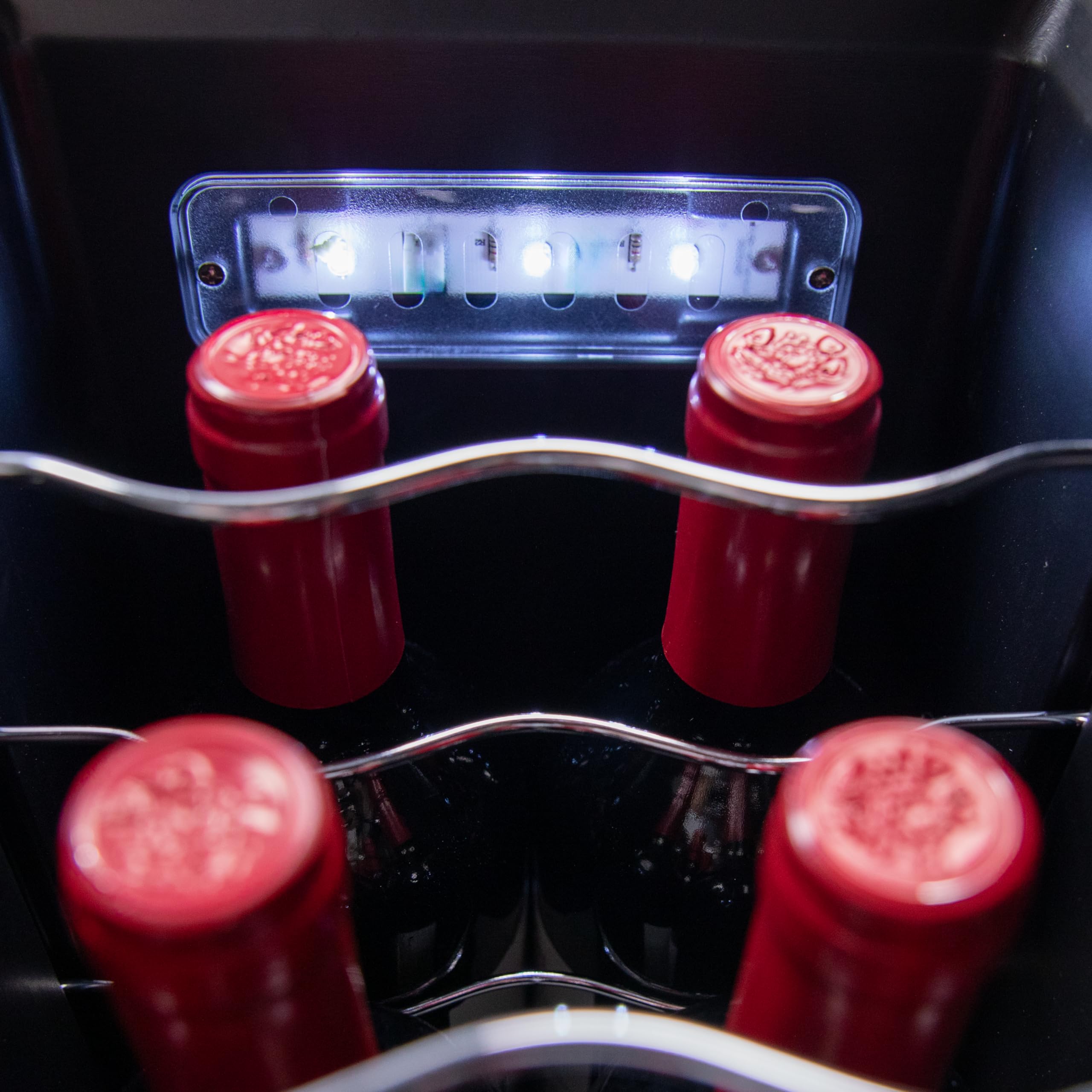 Cecotec Cantinetta Vino Bolero GrandSommelier 1250 CoolCrystal Compressor. 12 Bottiglie, Display Touch, 8-18ºC, Ripiani in Legno, LED, 25,2x45x79,5 cm, perfetta per conservare i tuoi vini.