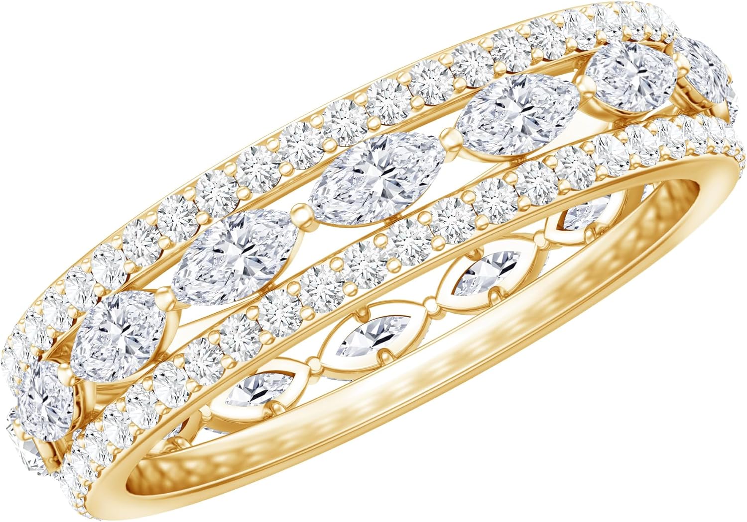 Certified Lab Grown Diamond Wedding Band, Ef-Vs Quality, Diamond Full Eternity Ring for Women (Ideal To Gift)