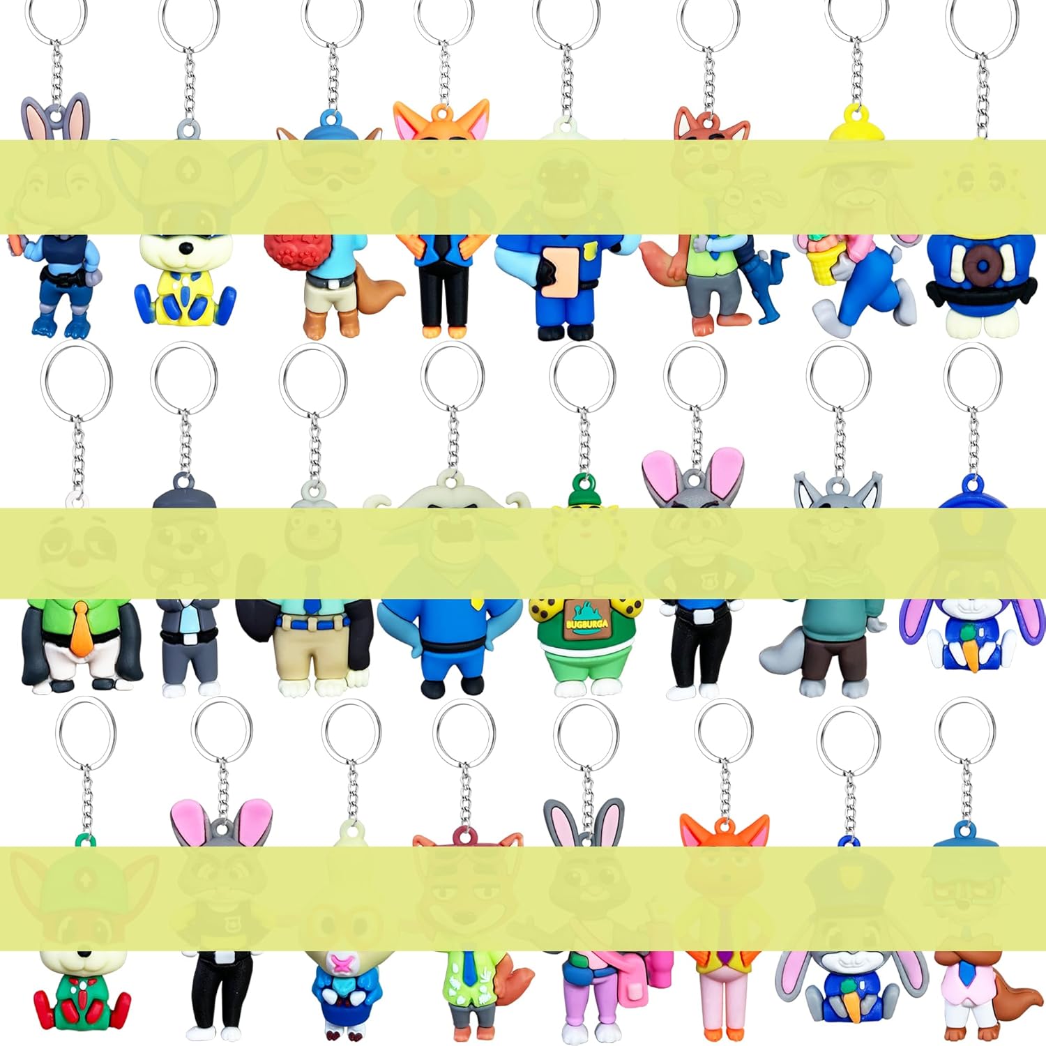 24 Pcs Party Favors Keychains, Cute Movie Character Keychain Backpack Key Key Chain Accessories Wristlet chain Car Charms Interesting Gift