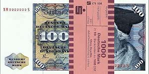 10 X 5 DM Geldscheine 1980 – Reproduktion Der Deutschen Mark Mit Banderole
