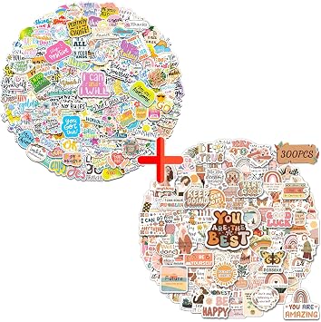 450 PCS Motivational Stickers Pack 150 Positive Stickers + 300 Boho Inspirational Stickers