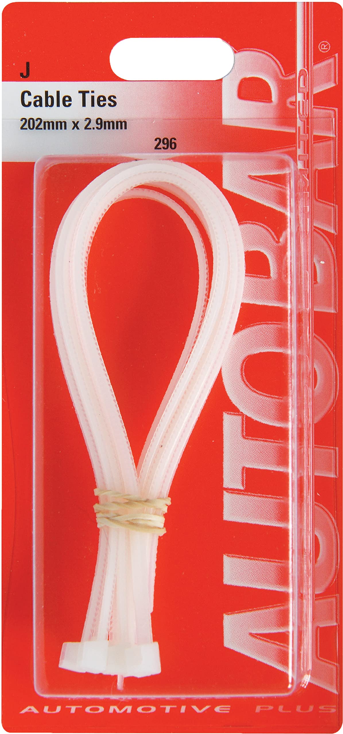 Autobar296 Pack of 8 Multi-Purpose Cable Ties 202mm x 2.9mm - Perfect for Home, Garage, Office & Workshop - White