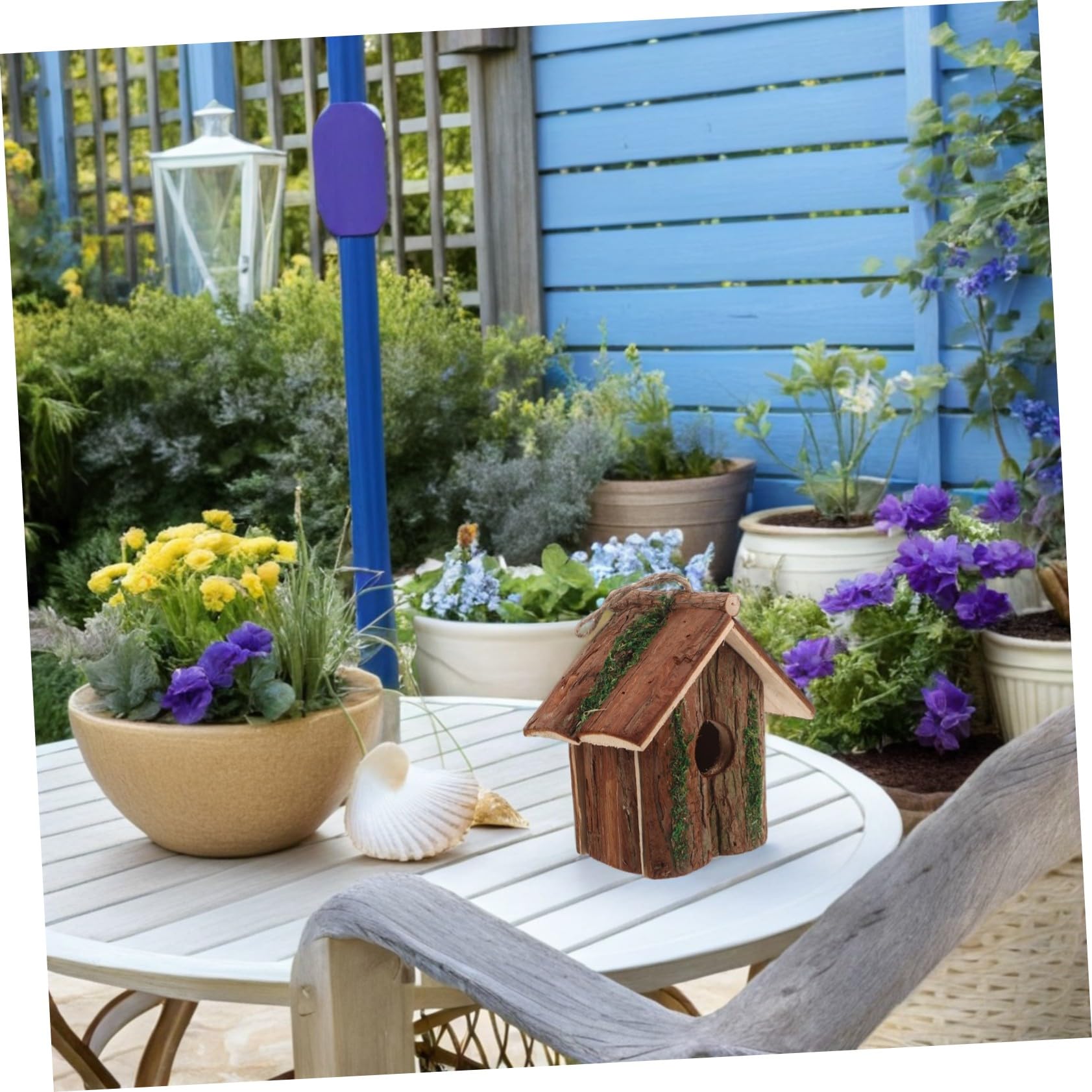 TOYANDONA 2pièces Nichoir à Colibris Suspendu Bois Et Écorce pour Jardin Et Terrasse Décoration Extérieure Artisanale