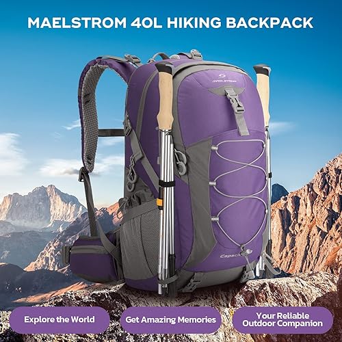 Vista 57 de Maelstrom Mochila de senderismo, mochila de camping, mochila de senderismo impermeable de 50 litros con cubierta para lluvia, mochila de viaje 50L