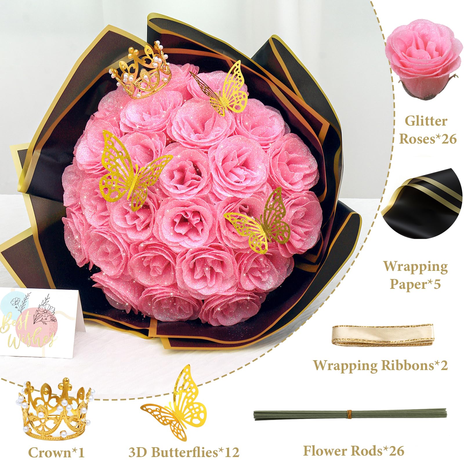 4 Rollos De Cinta Floral Para Decoración – Ideal Para Bouquets, Regalos Y Manualidades DIY