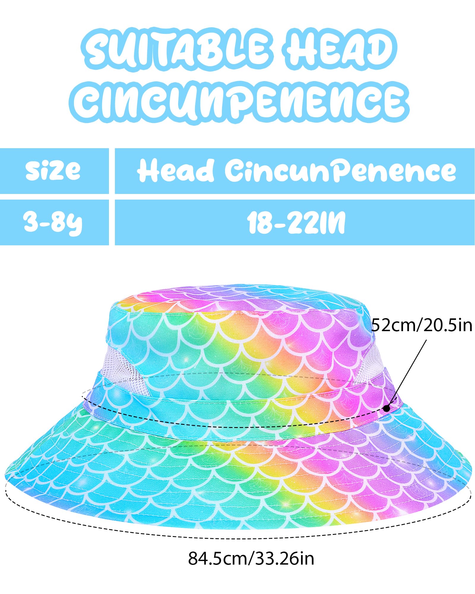 2 sombreros de sol para bebés y niñas, sombrero de pescador para niños, protección solar UPF 50+, sombreros de playa de verano para niños, sombrero de pesca de unicornio