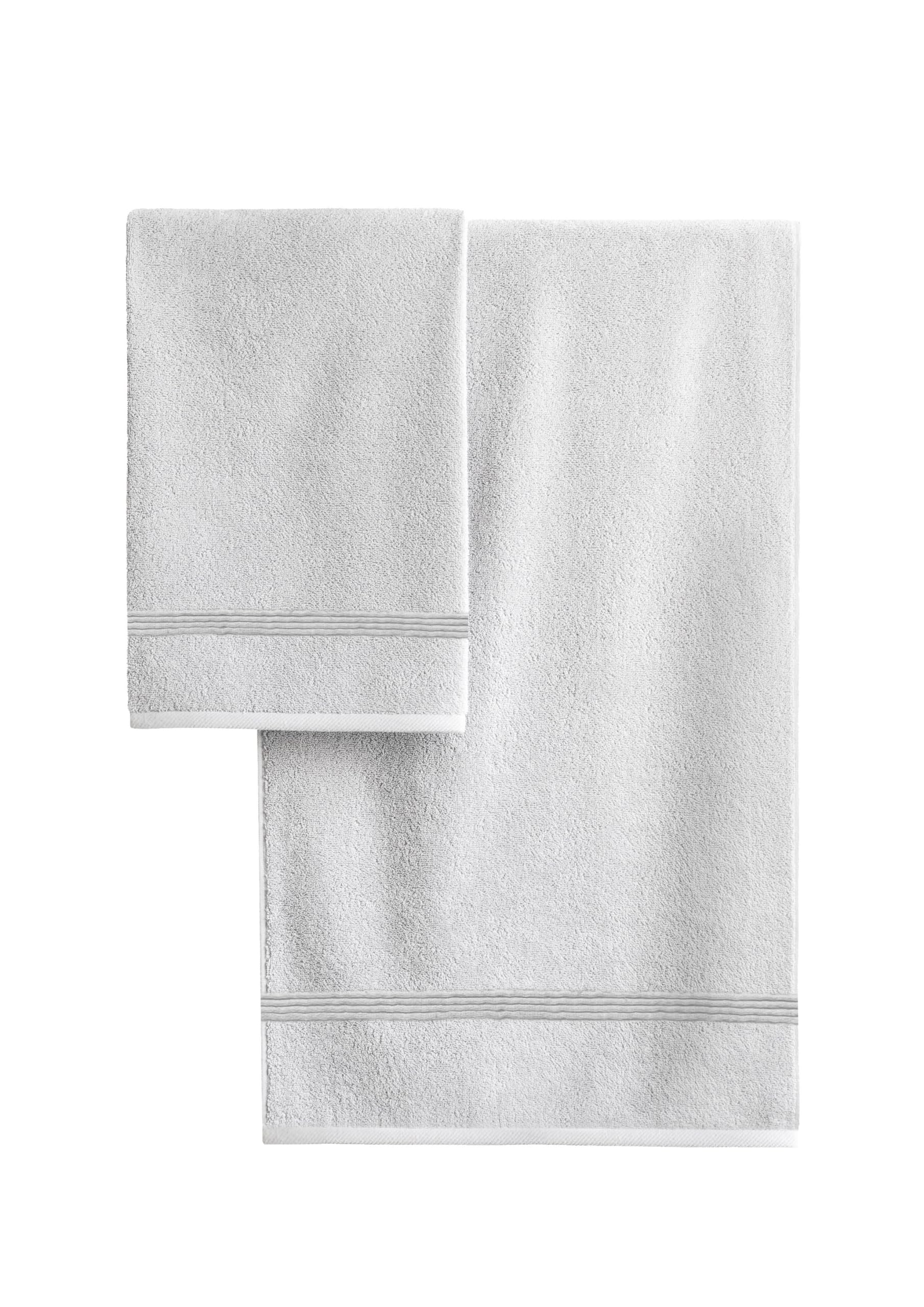 zer0bed, Lilac Bath Towels, Set of 2 Bath Towels, Face Towel, Bidet Towel, Plain Colour, White, 100% Cotton, Set of 2 - Image 3