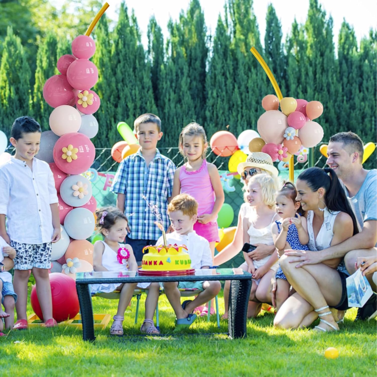 GT GETCO TECH Wedding Arches for Ceremony, Set of 2 Gold A rch Backdrop Stand Flower Arch Backdrop Stand Metal W edding Arch for Parties Baby Shower W edding Decoration(8Ft&6.8Ft)