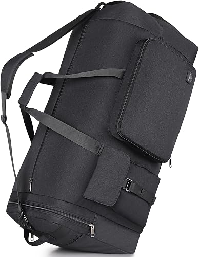 Extra Large Duffle Bag for Travel, Collapsible Duffle Bag for Men, Foldable Duffel Bags for Traveling, Black, 120, Collapsible