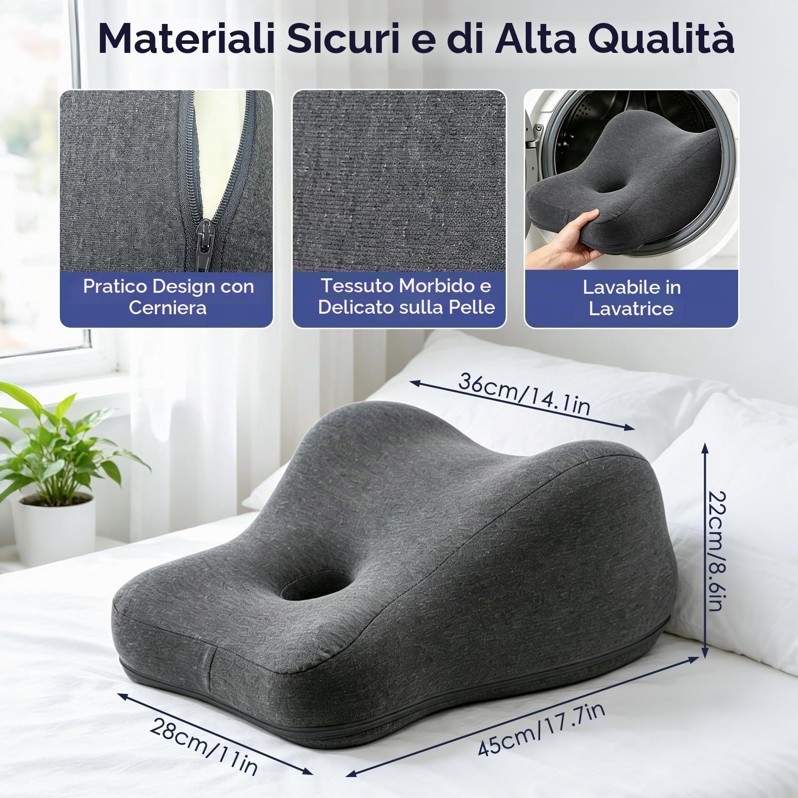 Cuscino a Cuneo per Coppie, Cuscino di Supporto in Memory Foam per la Vita