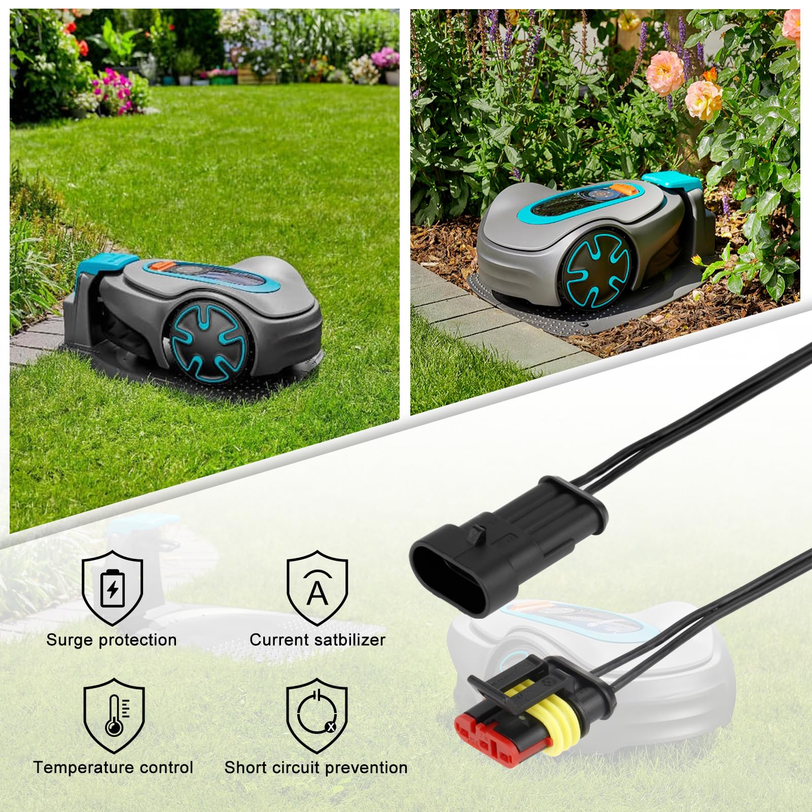 Cable transformador de 5 m de baja tensión compatible con Gardena Robotic R38Li, R40Li, R80Li, Sileno City, Sileno+ R100Li, robot cortacésped Husqvarna Automower 105 305 310
