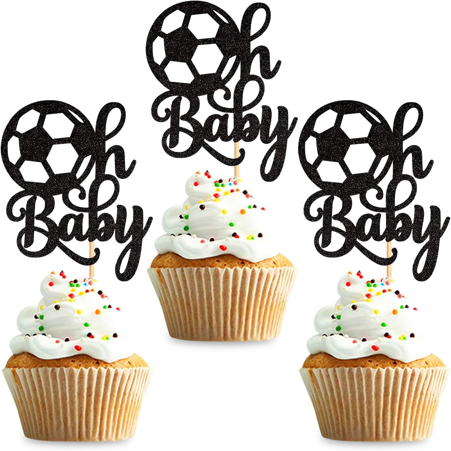Keaziu 24 Pack Football Oh Baby Cupcake Toppers Sports Theme Oh Baby Football Cupcake Picks Gender Reveal Baby Shower Football Theme Birthday Party Cake Decorations Supplies
