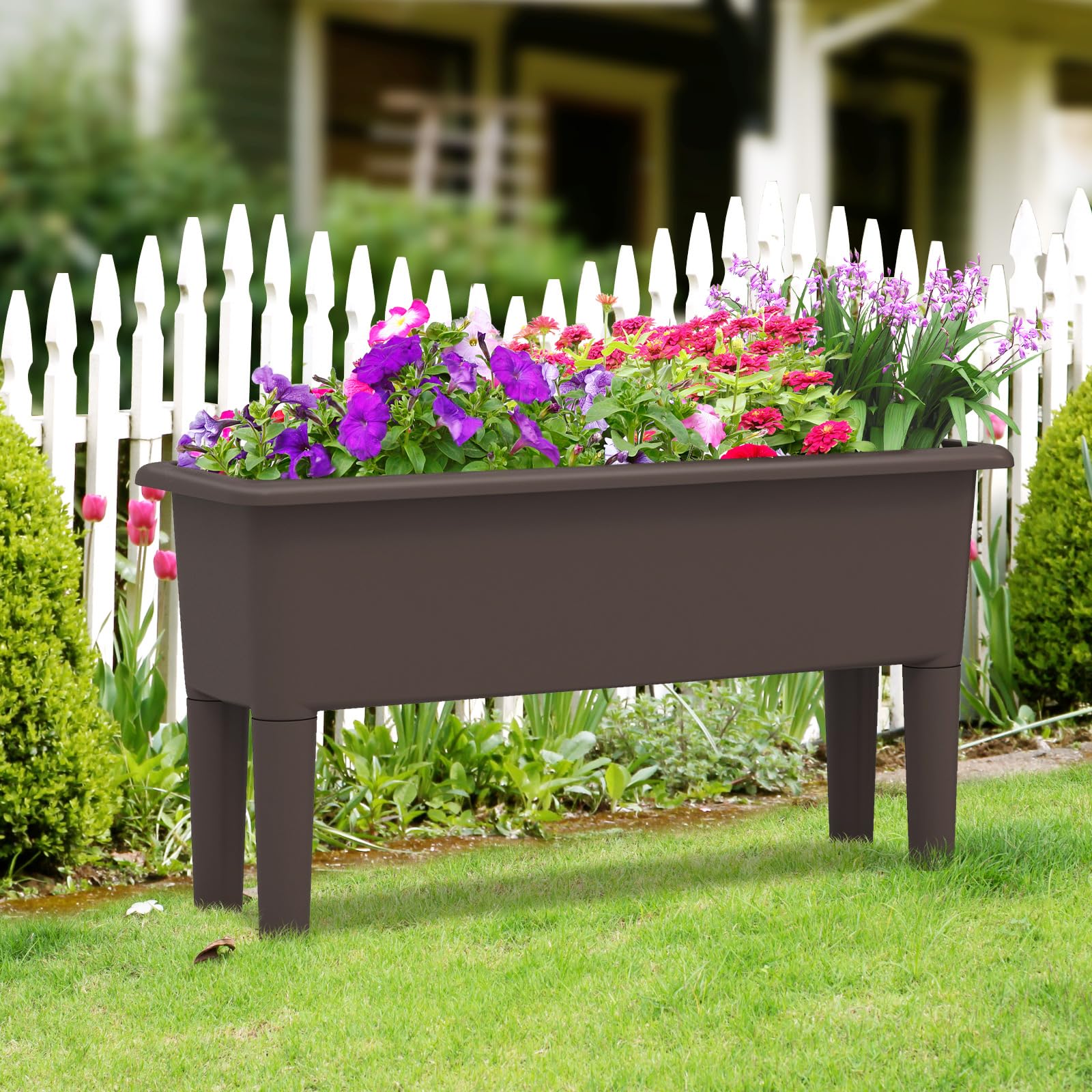 Self Watering Planter HONEY JOY Raised Garden Bed Elevated Planter Box With  Drainage Gaps Outdoor Wood Planter Container TOPB006827 - The Home Depot  Planter Boxes Outdoor, image size:1600x1600