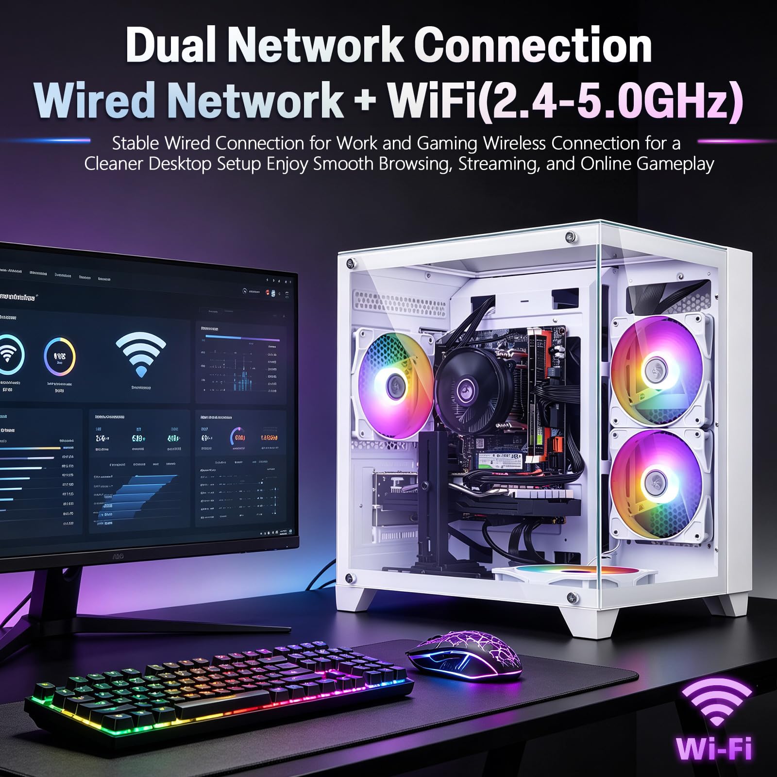 Gaming PC Desktop Computer, Core I7 up to 3.9GHz, GTX 1050Ti 4G