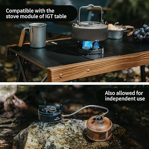 Miniatura 3 de Naturehike Estufa de gas de camping para mesa IGT, estufa portátil de isobutano con bolsa de almacenamiento y soportes plegables, estufa de