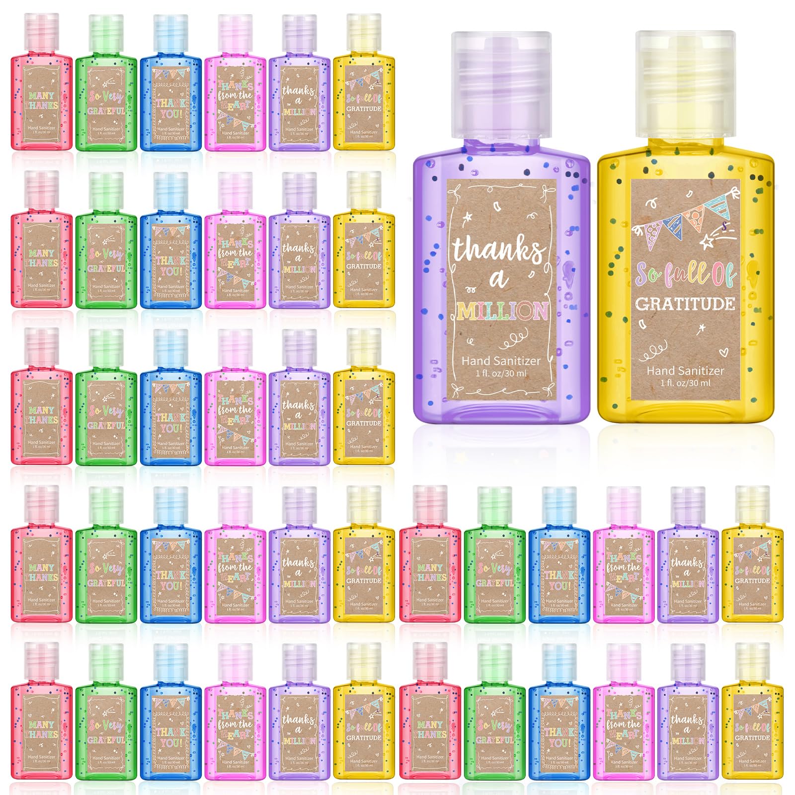 24 Pack Mini Hand Sanitizer Bulk Travel Size 1oz Thank You Hand Sanitizer