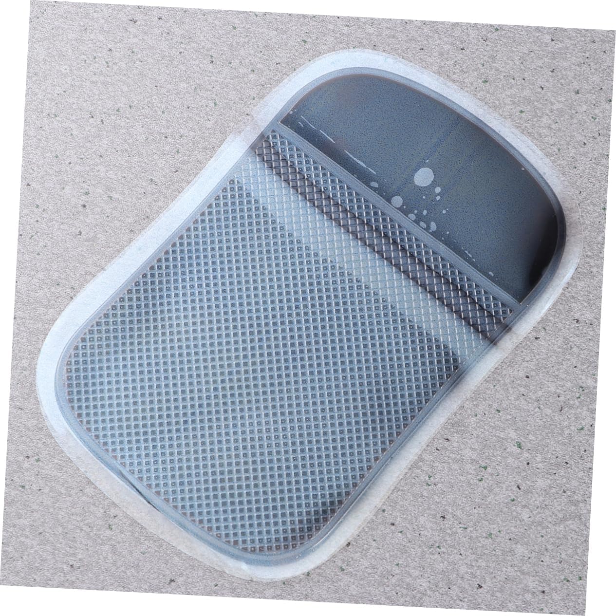 LABRIMP 4pcs Non- Silicone Phone Pads Mat for Home Office Car Elastic Temperature Resistant Easy to Clean Black Grid Design