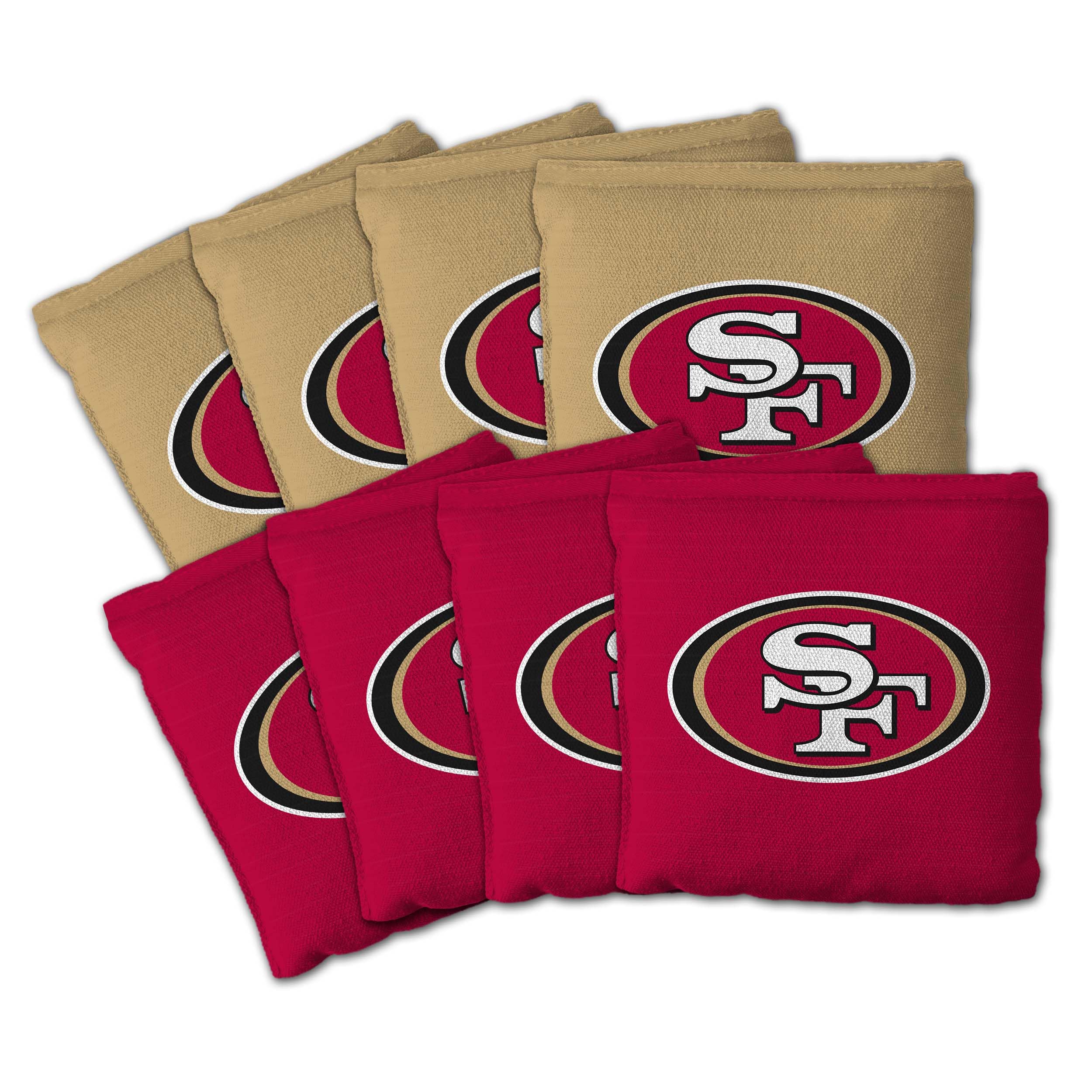 YouTheFan Officially-licensed NFL Set of 8 Cornhole Bags - All Weather Dual Sided Slide & Stop - regulation size