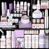 SAVILAND Acrylic Nail Kit with Drill: Professional Acrylic Nail Set with Powder, Liquid, Brush, Cuticle Remover & Oil, Essentials Tools for Beginners – DIY Manicure Kit for Home or Salon Use