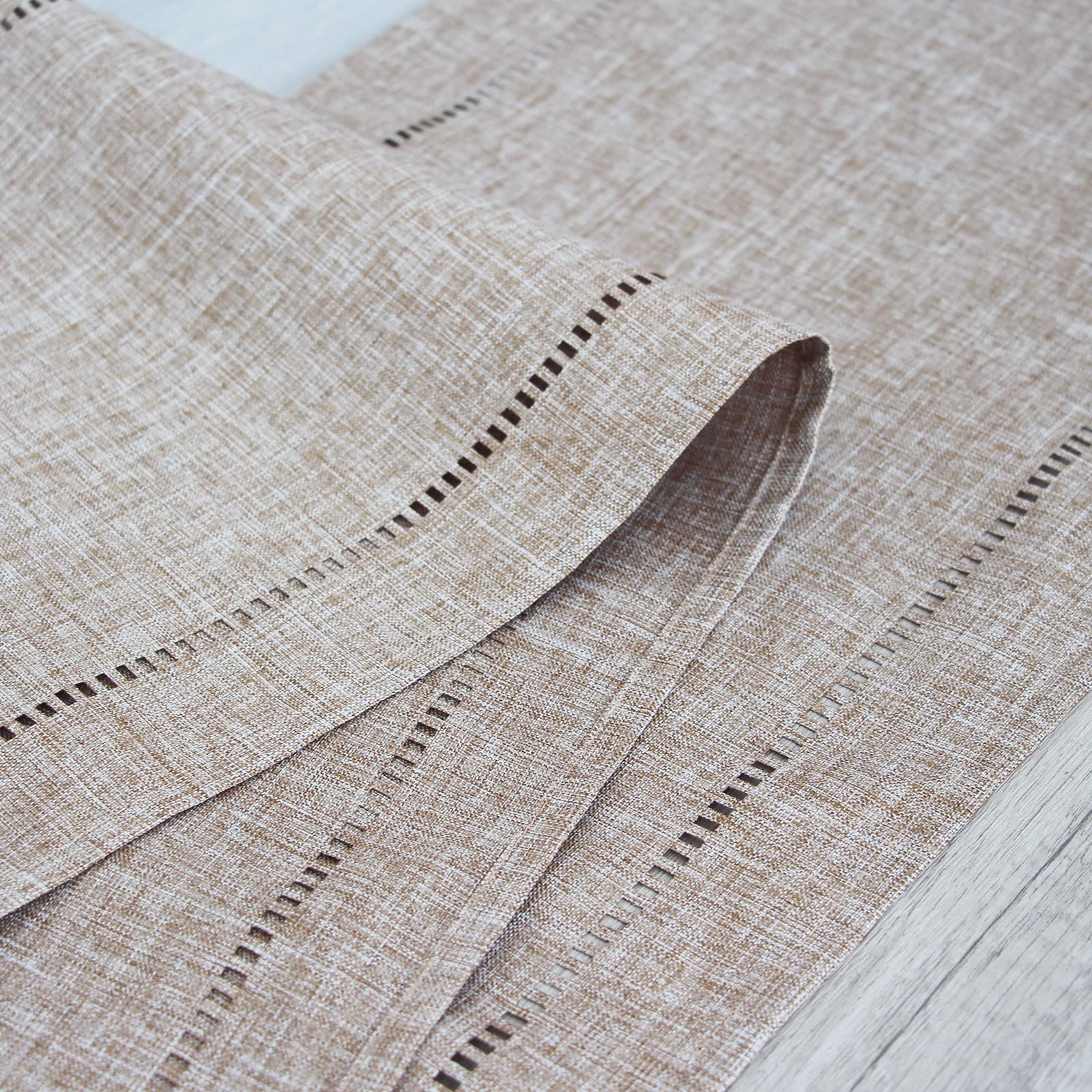 Runner Da Tavolo In Lino Imitato - Striscia Centrotavola Moderna 32x180 Cm (Grigio Scuro) - Foto 7