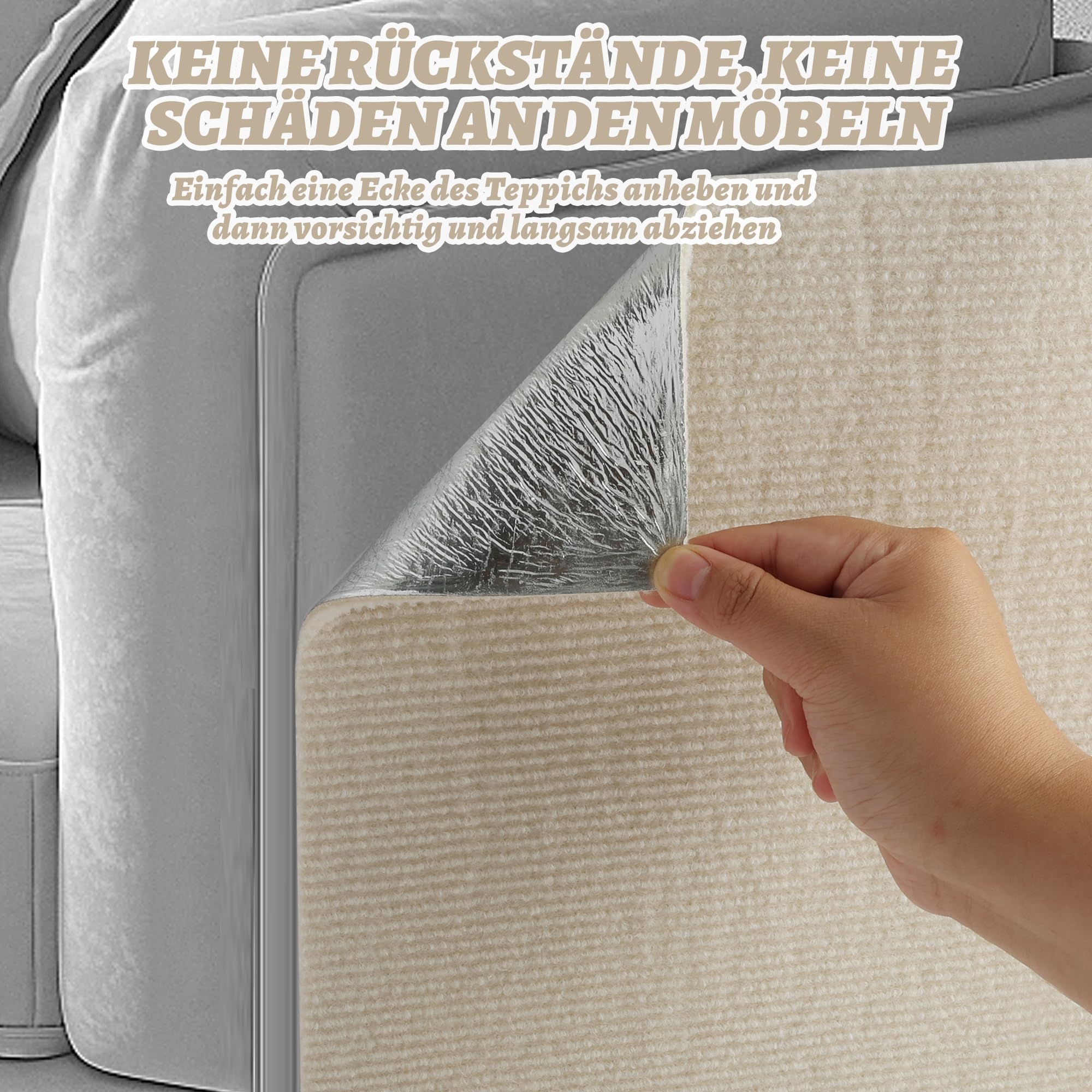 Cnwinu Krabmat voor katten, 200 cm x 40 cm, zelfklevend, krasbescherming voor bank, kat, muur, krabmat voor katten, krasmat voor beschermt tapijten, bank, meubels, krabplank (beige
