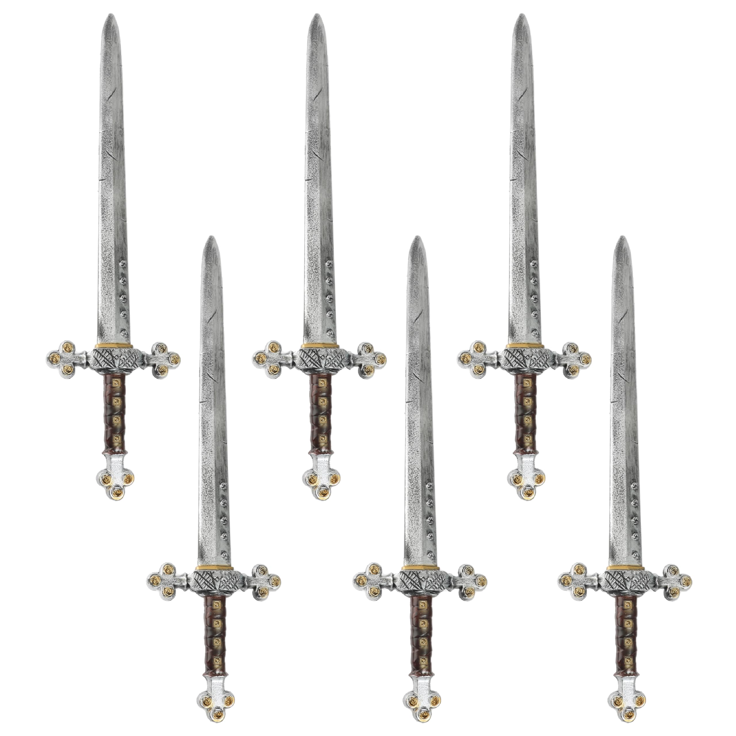 Adults Gladiator Sword - Pack of 6-29.5"/75cm Roman Viking Barbarian Cosplay Fake Plastic Sword - Mens Womens TV/Film Game Warrior Historical Fancy Dress Costume Accessory