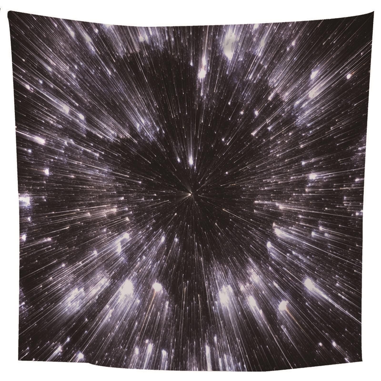 Tapiz de pared 200 x 200 cm, para exteriores, diseño de meteoritos, color negro y blanco