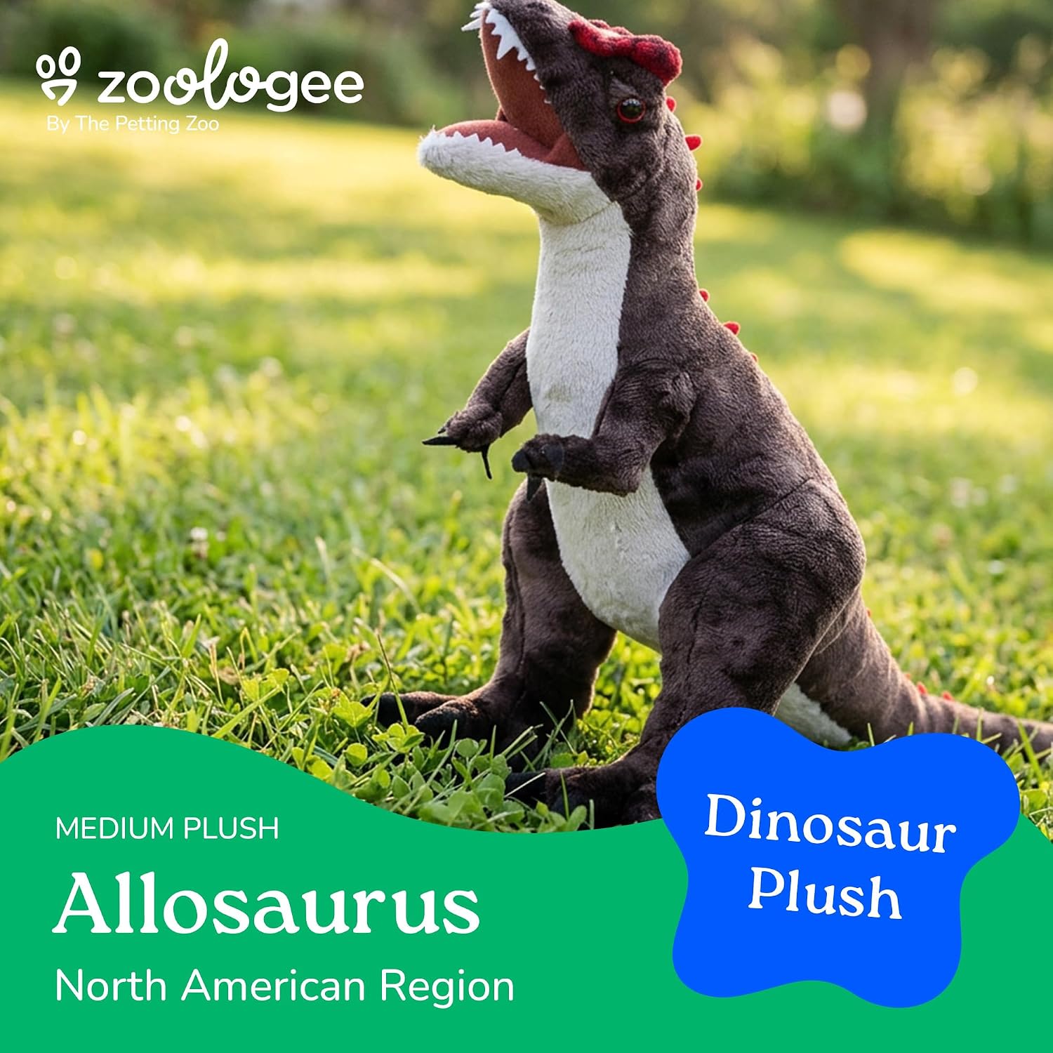 The Petting Zoo Allosaurus Dinosaur Stuffed Animal Plushie, Dinosaur Animals, Dinosaur Plush Toy 21 inches