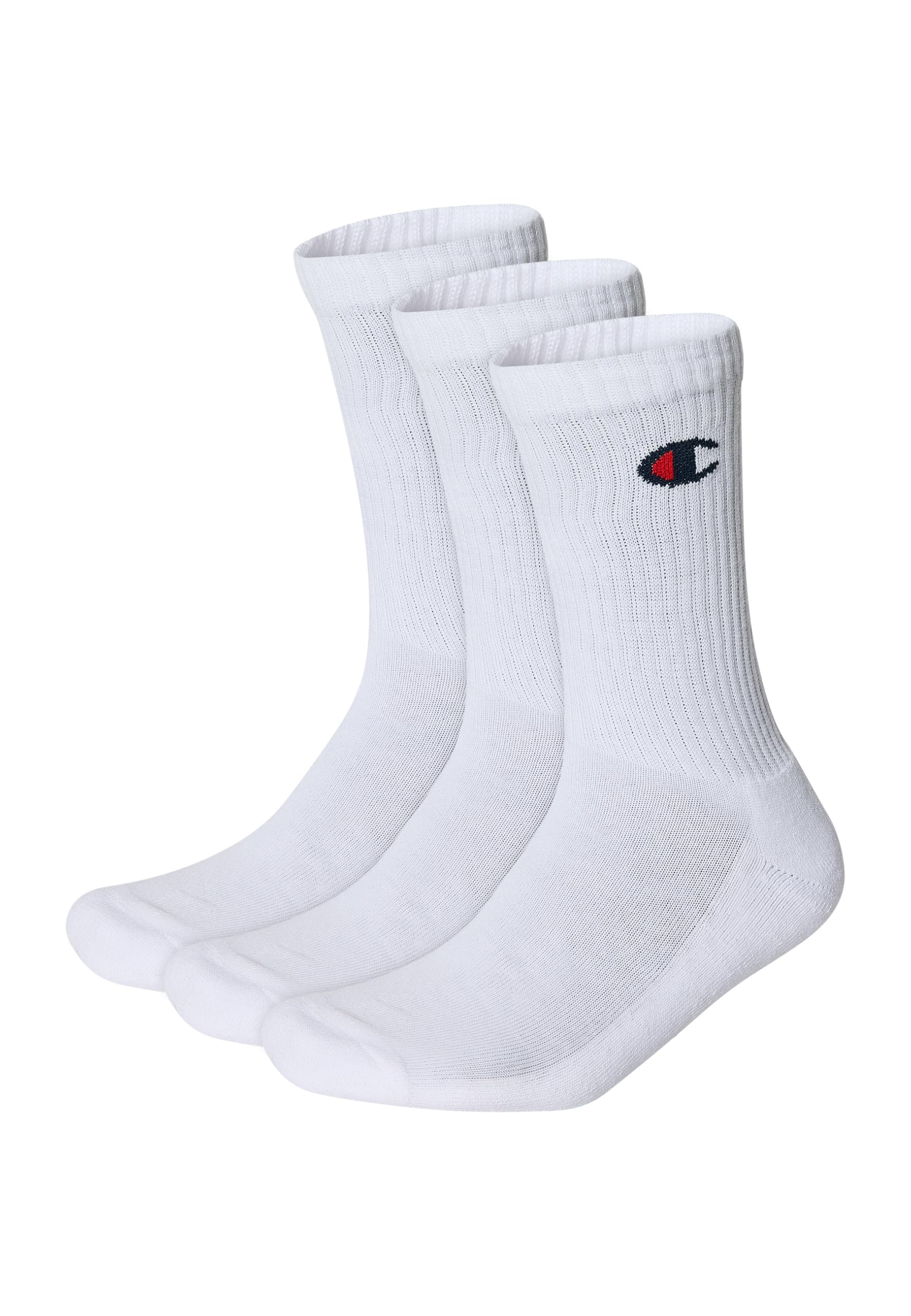 Logo Socks 6 Pairs, crew ankle cotton set of socks, mid calf length, unisex, ribbed