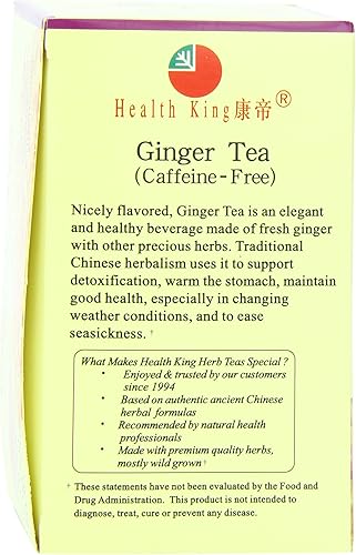Miniatura 4 de Health King Té de hierbas de jengibre, bolsitas de té, caja de 20 unidades