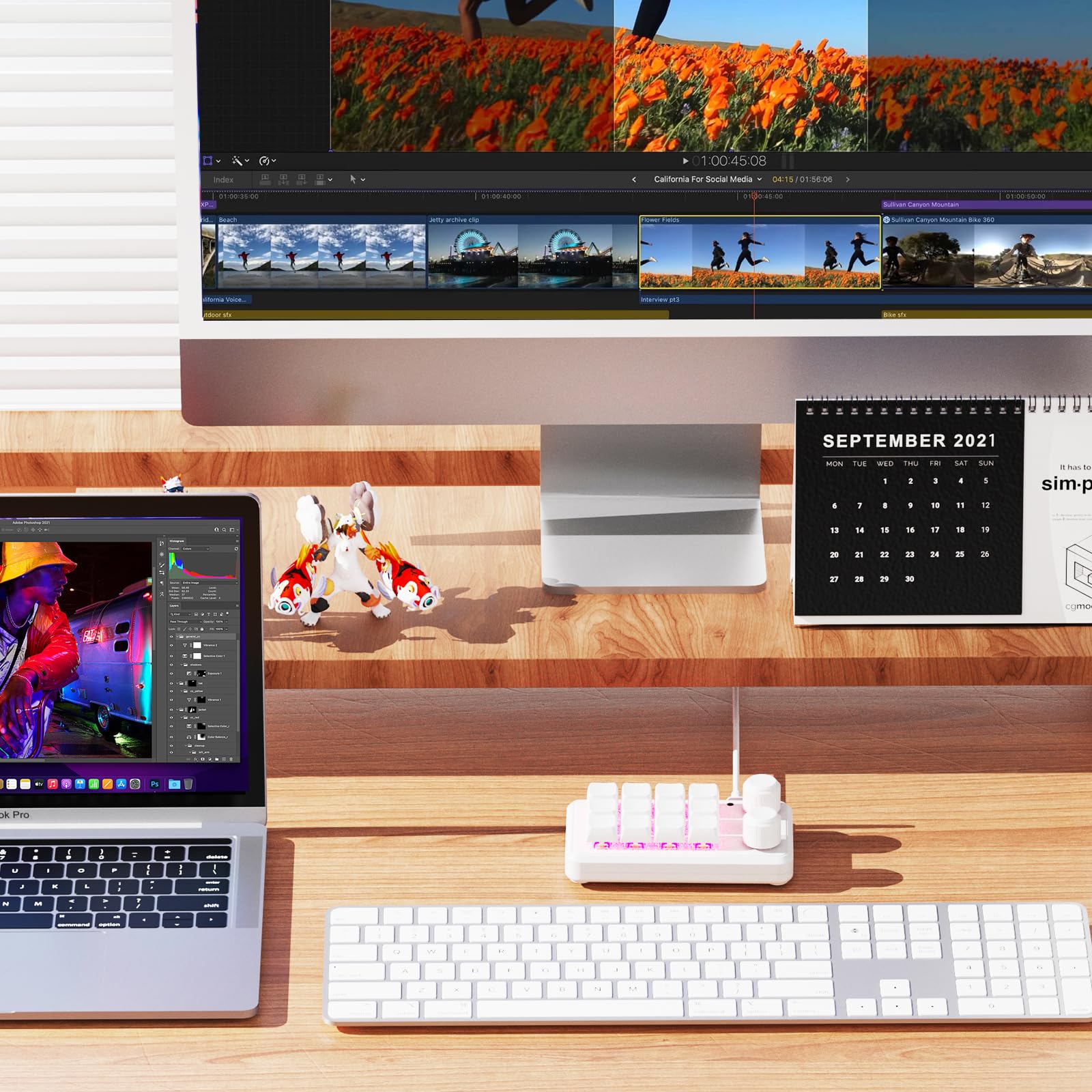 Makro Tastatur Programmierbar,Kabellose Mechanische Tastatur mit RGB,Makrotastatur mit Hot-Swap-Unterstützung für PC-Spiele/Fotoproduktion/Bearbeitung (Weiß)