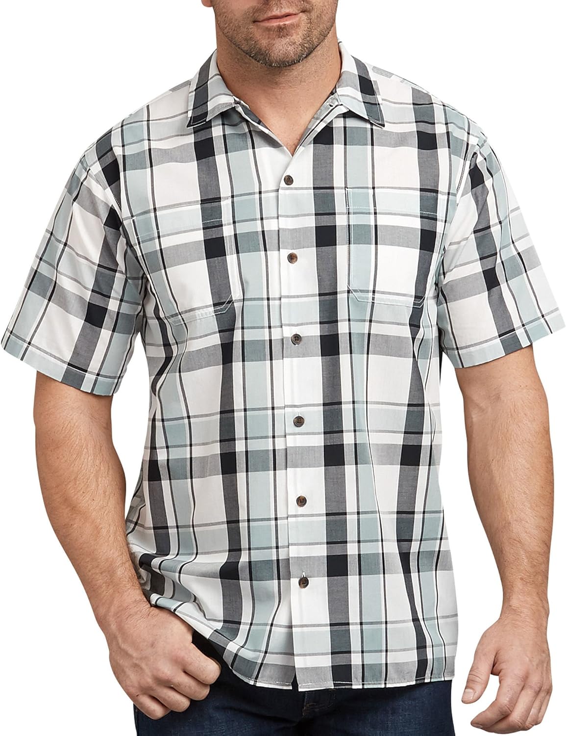 レアDickies ディッキーズ 半袖 チェックシャツ メンズ2XL Dickies ディッキーズ シャツ メンズ 半袖 チェック柄