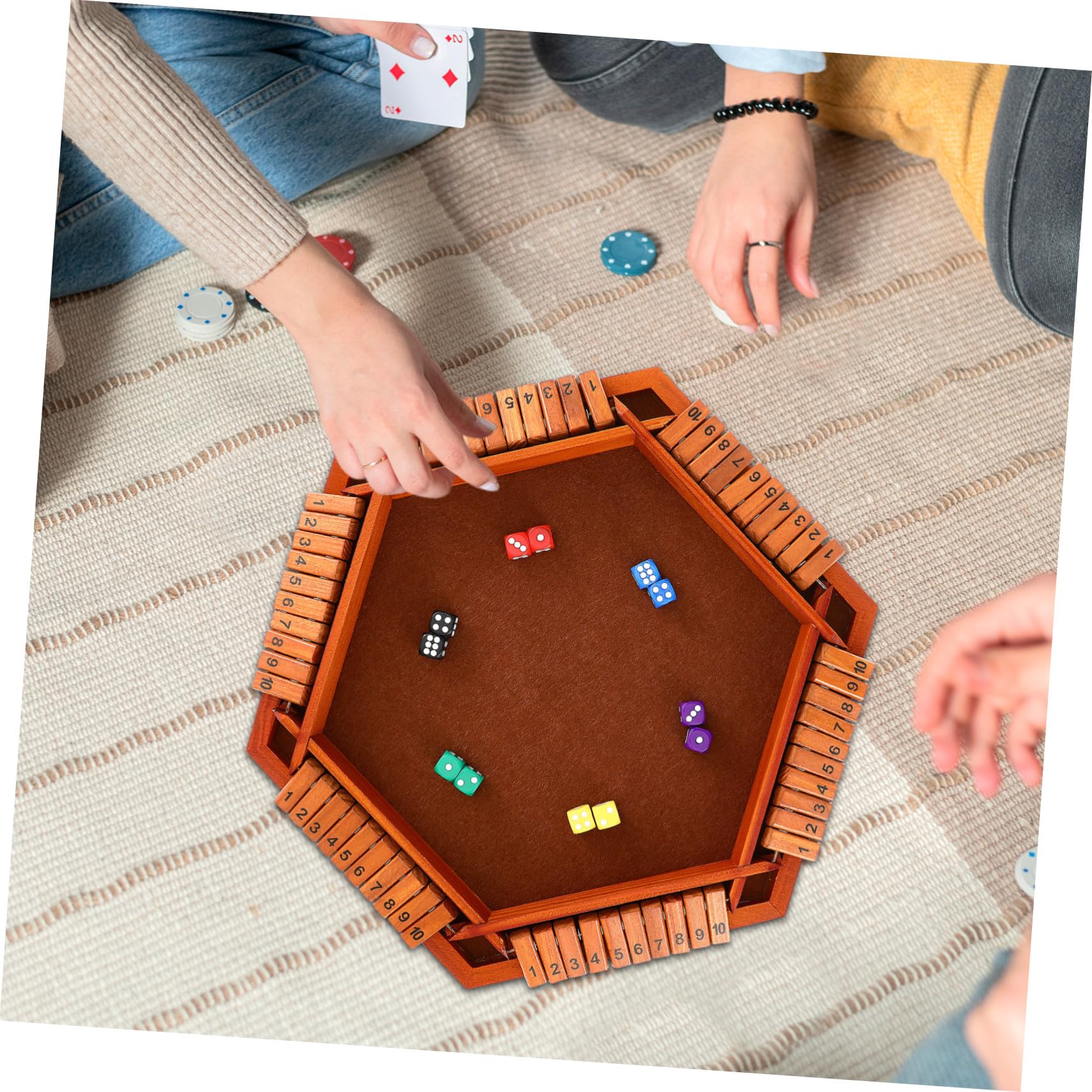 Gioco Chiudi la Scatola Gioco da Tavolo in Legno Dadi Tavola in Legno da Tavolo per Giocatori Adatto Feste in Casa e Riunioni di Famiglia