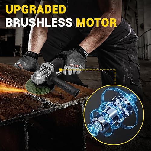 Miniatura 6 de Amoladora angular inalámbrica para batería Dewalt de 20 V, amoladora sin escobillas de 10000 RPM de 4-12 pulgadas, amoladora de potencia de 3