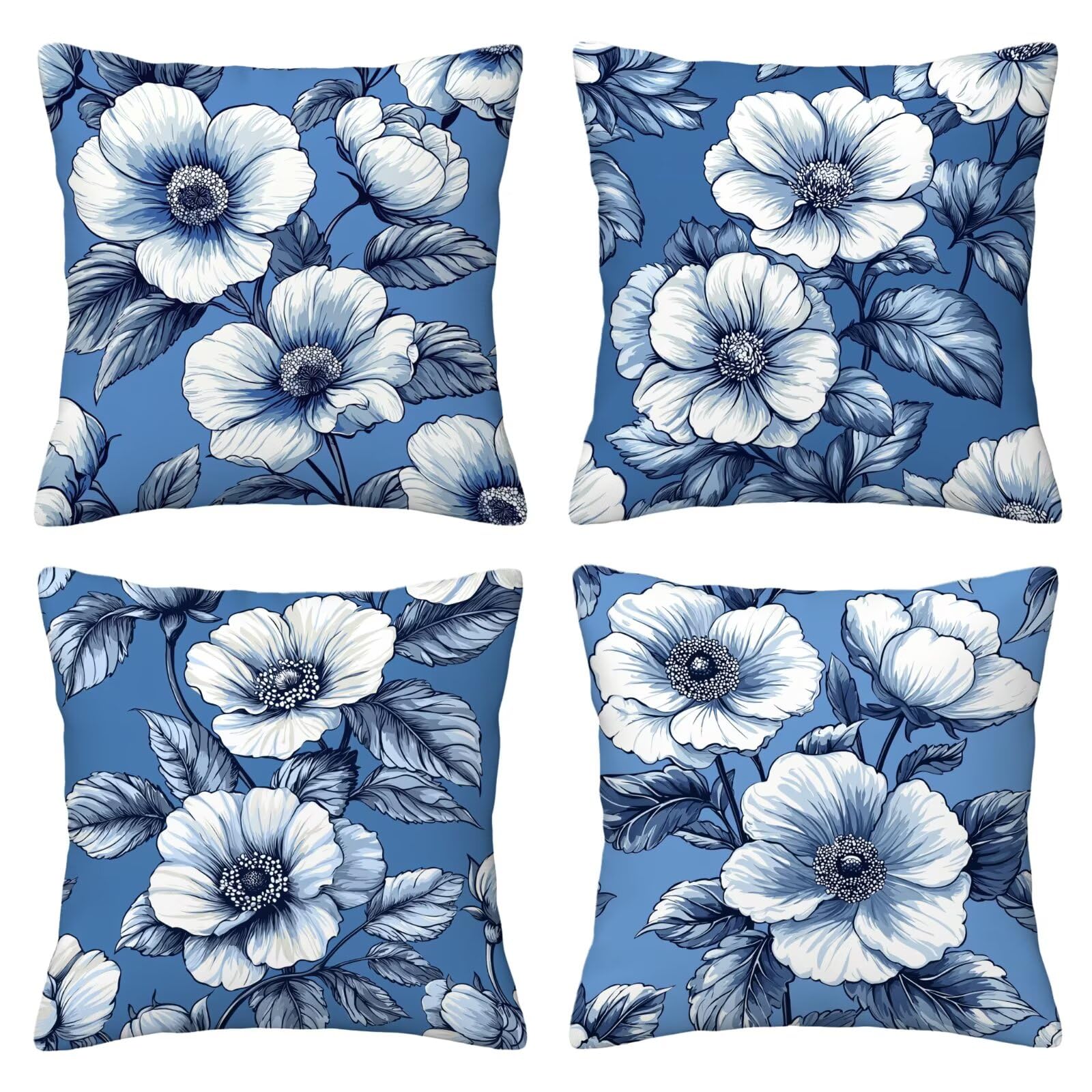 Housse coussin exterieur impermeable 40x40 en lin anti tache lot de 4 pour chaise de terrasse