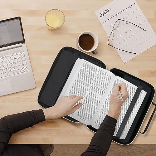 Miniatura 7 de HAWGON Funda para la Biblia para mujer, estuche de la Biblia para hombres, organizador multifuncional de papelería, organizador de estuches grandes,