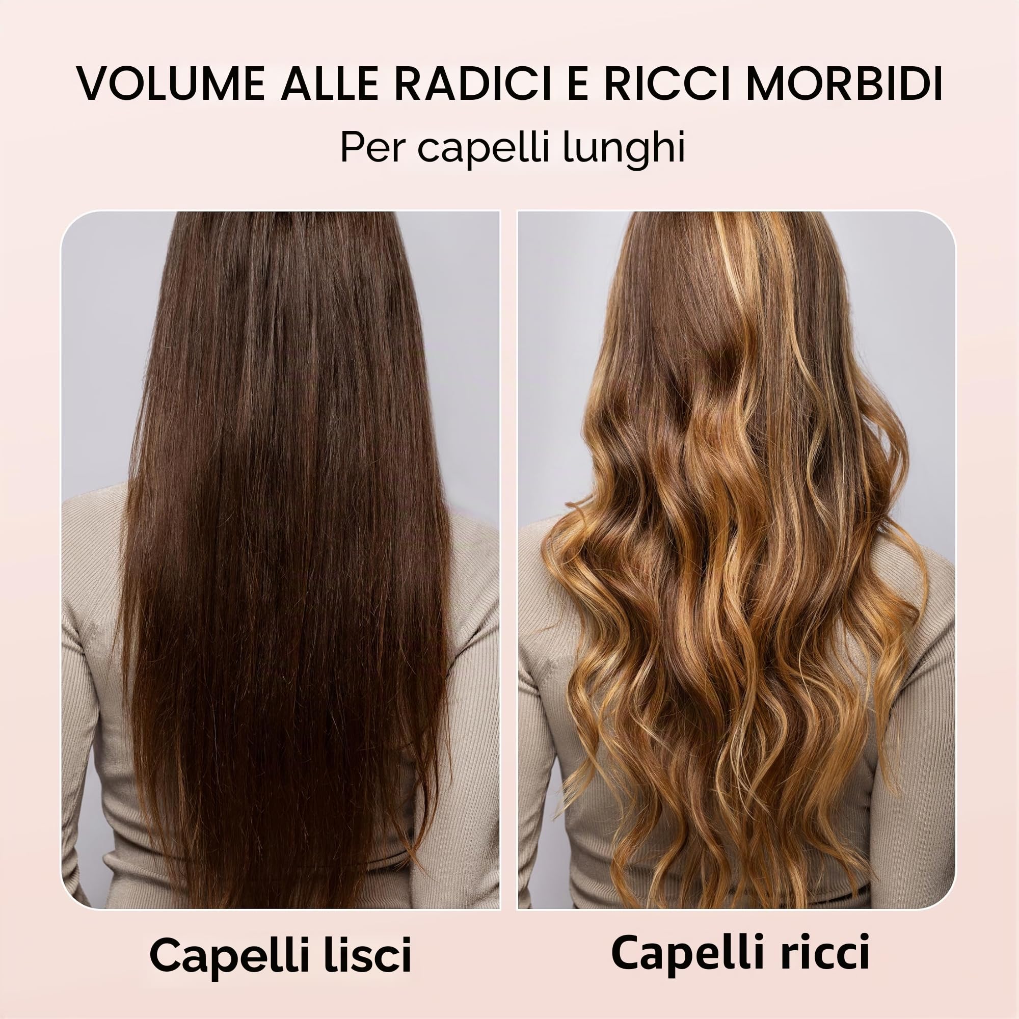 Ferro arricciacapelli Terviiix Thermal Brush, 45 mm, spazzola calda per capelli sciolti e voluminosi, spazzola in ceramica agli ioni di tormalina Hot Brush, display digitale 5 temperature, doppia