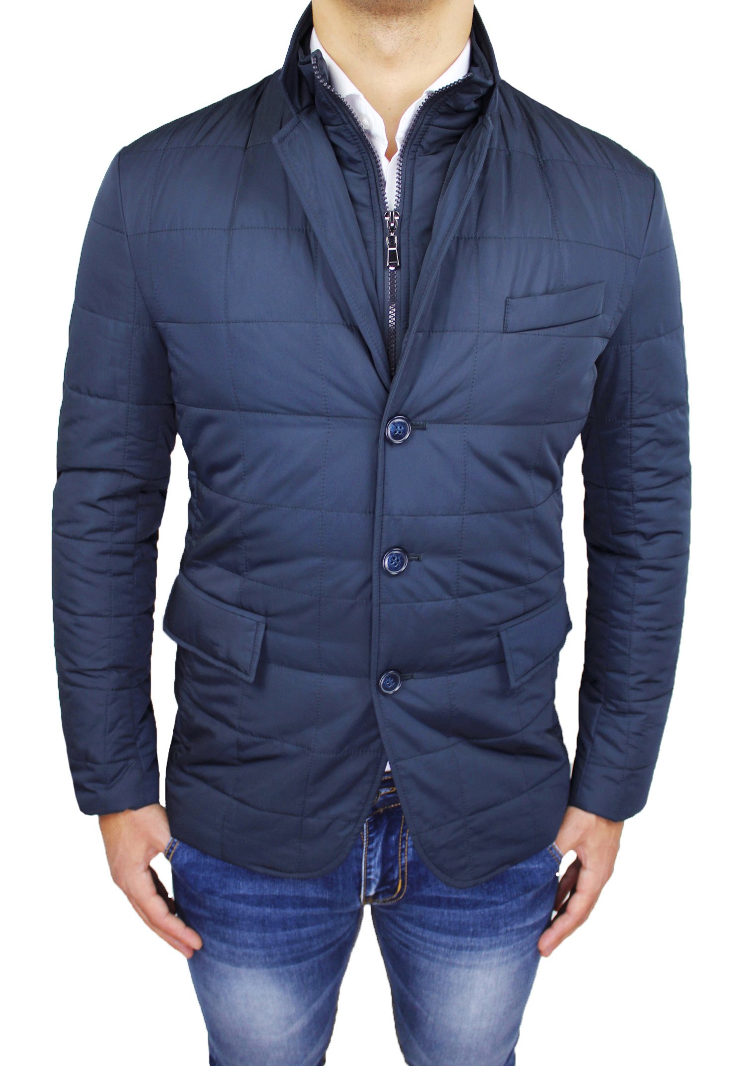 Blouson doudoune homme bleu hiver casual chic taille M